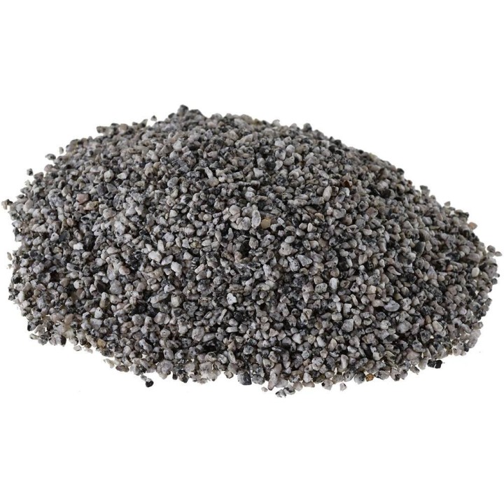 Grava de grano pequeño 2-3 mm gris aproximadamente 350 gr.