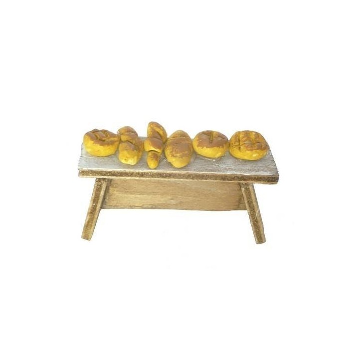 Tavolino con pane cm 6x2x3,5 h.