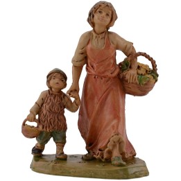 Mamma con bambino per mano 10 cm lux Euromarchi