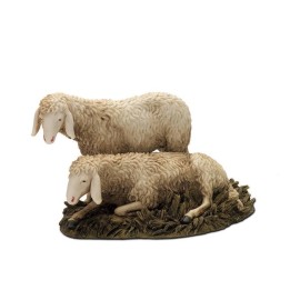Two sheep in resin Landi Moranduzzo for statues from 20 cm