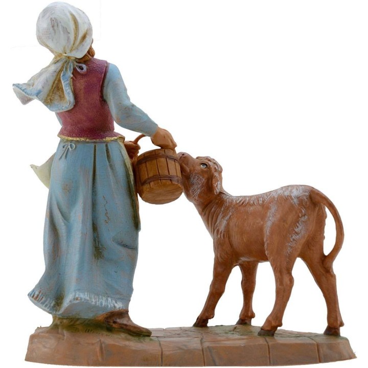 Pastorcilla con ternero 19 cm Fontanini