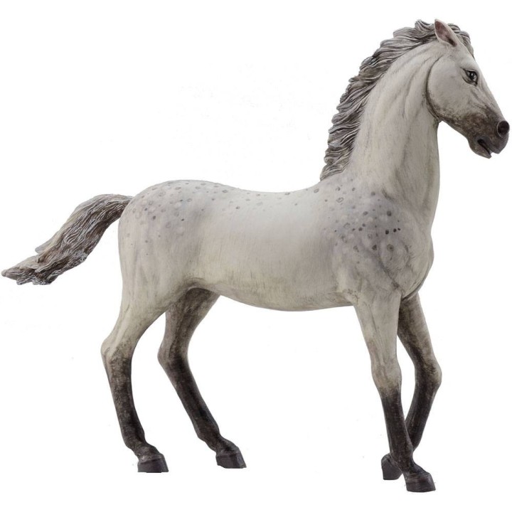 Cavallo bianco al passo in resina per statue da 30 cm