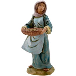 Woman with hamper 12 cm Fontanini