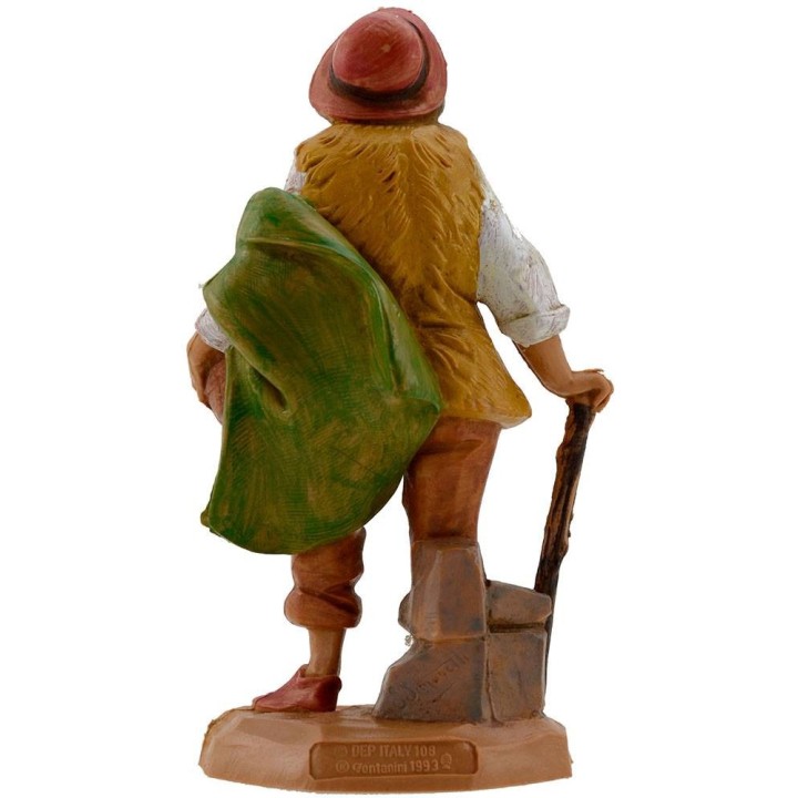 Viejo con cesta y bastón 12 cm Fontanini