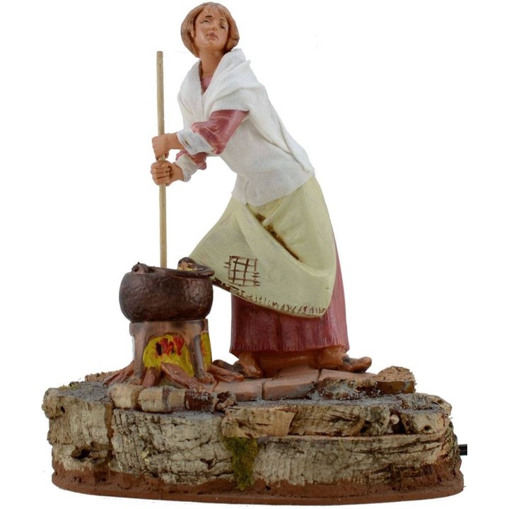 Donna che cucina 19 cm Fontanini