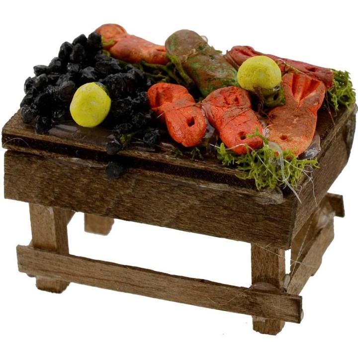 Wooden bench with fish 5x3x3, 5 h.