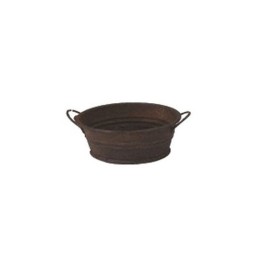 Tinozza antichizzata ovale cm 3,5 in metallo