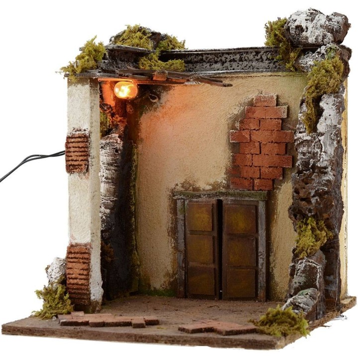 Tempio con luce cm 30x30x32 h. 