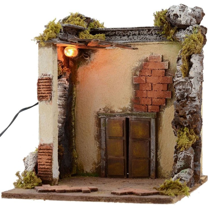 Tempio con luce cm 30x30x32 h. 