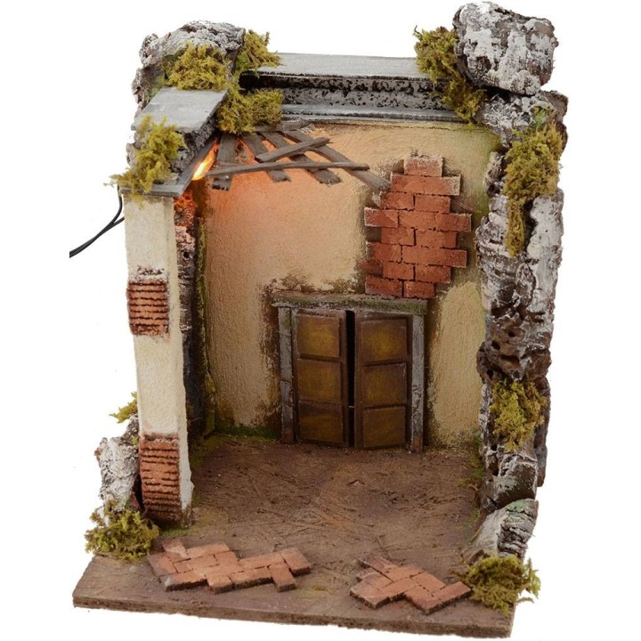 Tempio con luce cm 30x30x32 h. 