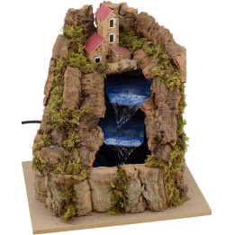 Cascada en funcionamiento en las montañas cm 21x15x20 h.