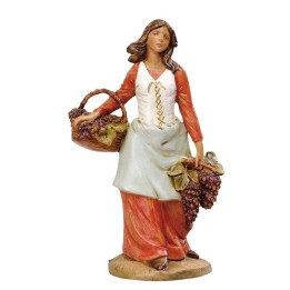 Woman with grape baskets 19 cm Fontanini