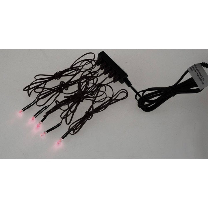 Kit de 5 luces LED rojas con fuente de alimentación