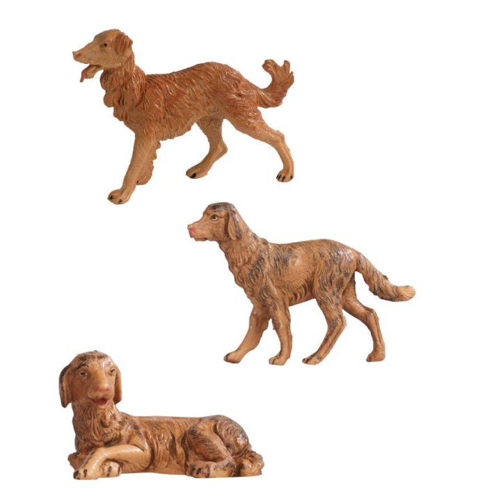 Conjunto de tres perros para belén serie 12 cm Fontanini