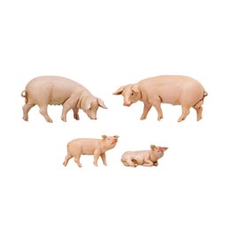 Famiglia maiali set 4 pezzi serie 12 cm Fontanini