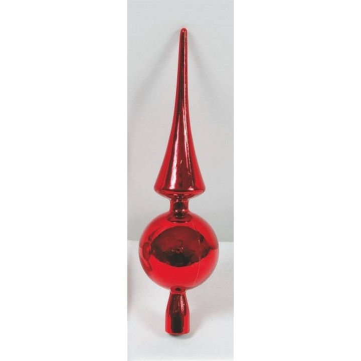 Puntale albero 30 cm rosso metallico