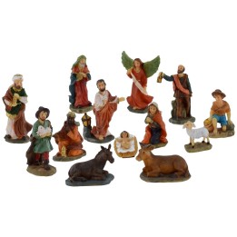 Nativity figurines: 13 5 cm series subjects in resin for crib