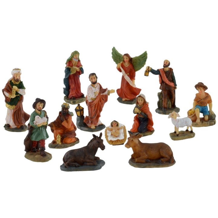 Figuritas de belén: 13 figuras serie de 5 cm en resina para