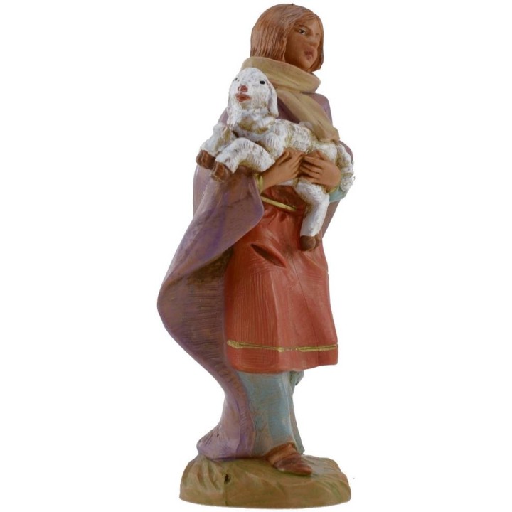 Pastorcita con oveja en brazos 12 cm Fontanini