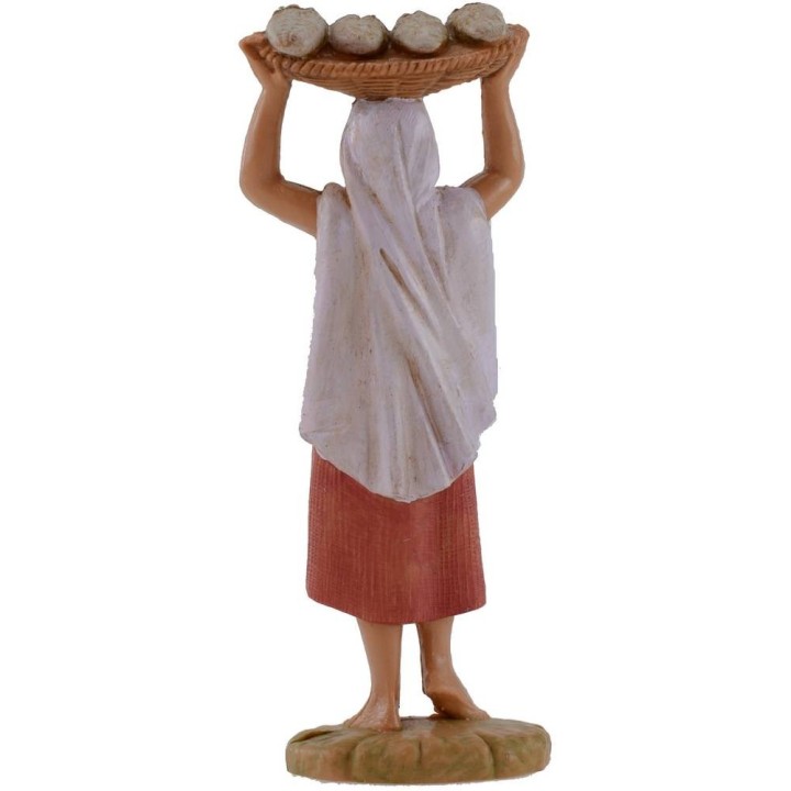 Woman with bread cesta 12 cm Fontanini