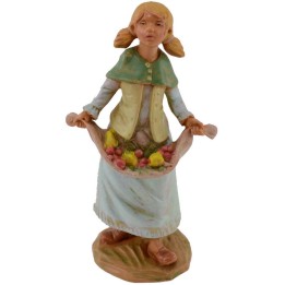 Doncella con fruta serie 12 cm Fontanini
