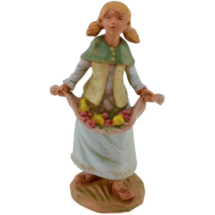 Doncella con fruta serie 12 cm Fontanini
