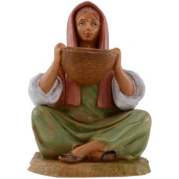 Donna seduta con cesto serie 12 cm Fontanini
