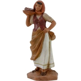 Woman with basket of bread 12 cm Fontanini