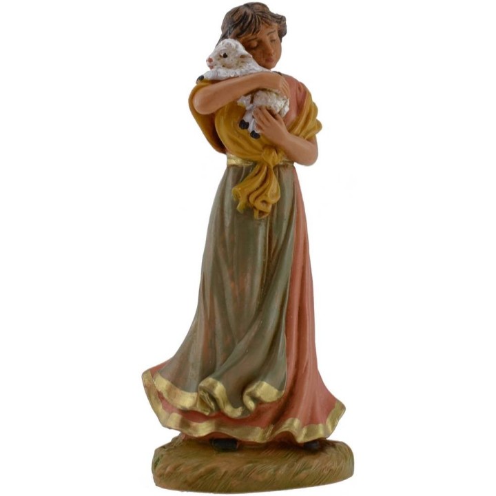 Pastorcilla con corderito 12 cm Fontanini