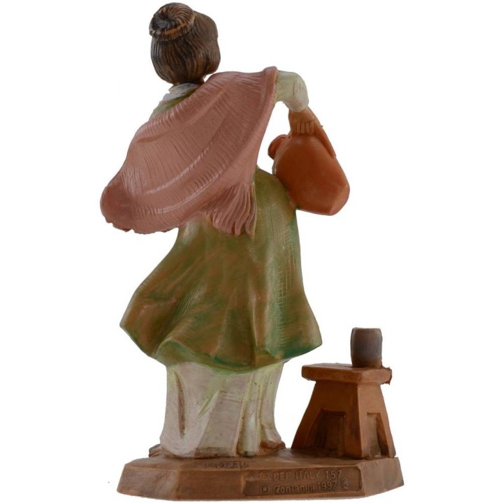 Donna con anfora e bicchiere 12 cm Fontanini
