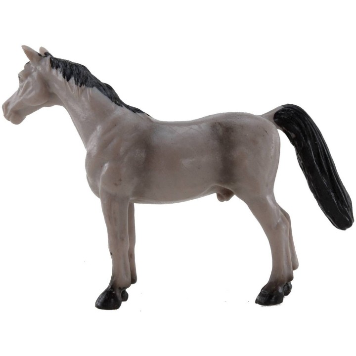 Cavallo grigio in pvc per statue 10 cm