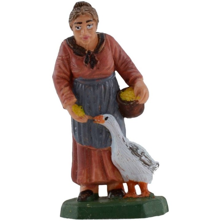 Vieja con ganso 6 cm en pvc