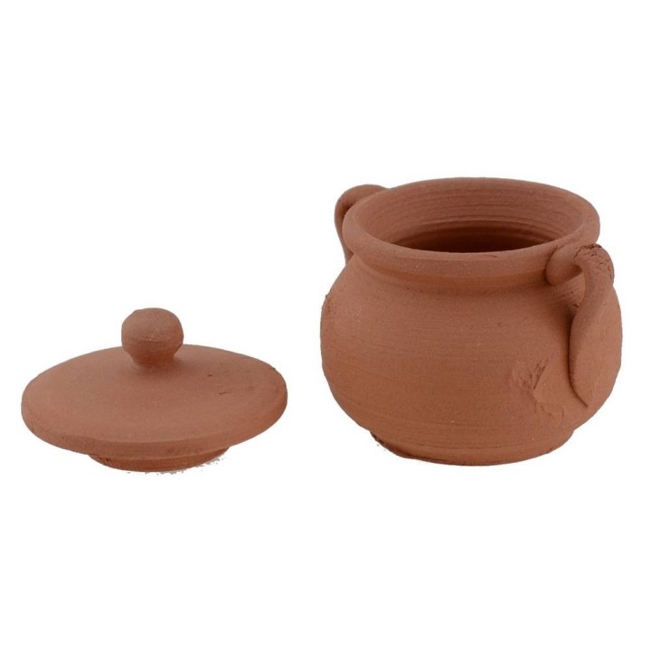 Pentola in terracotta con coperchio ø 3 cm