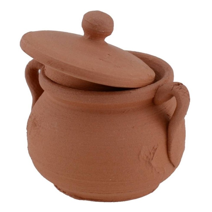 Olla de barro con tapa ø 3 cm