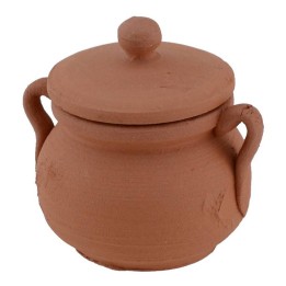 Pentola in terracotta con coperchio ø 3 cm