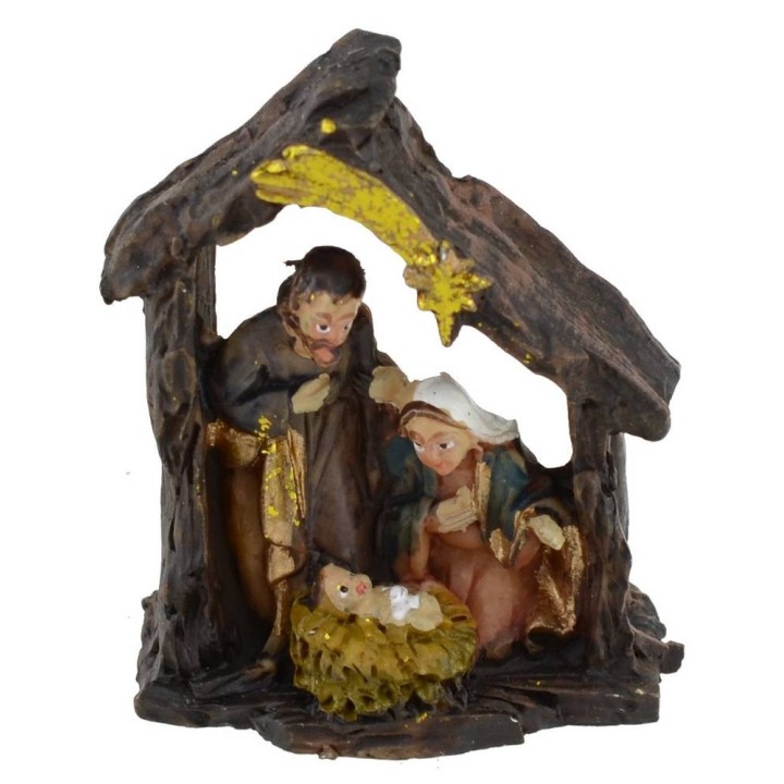 Nativity with hut 3.5 cm in resin