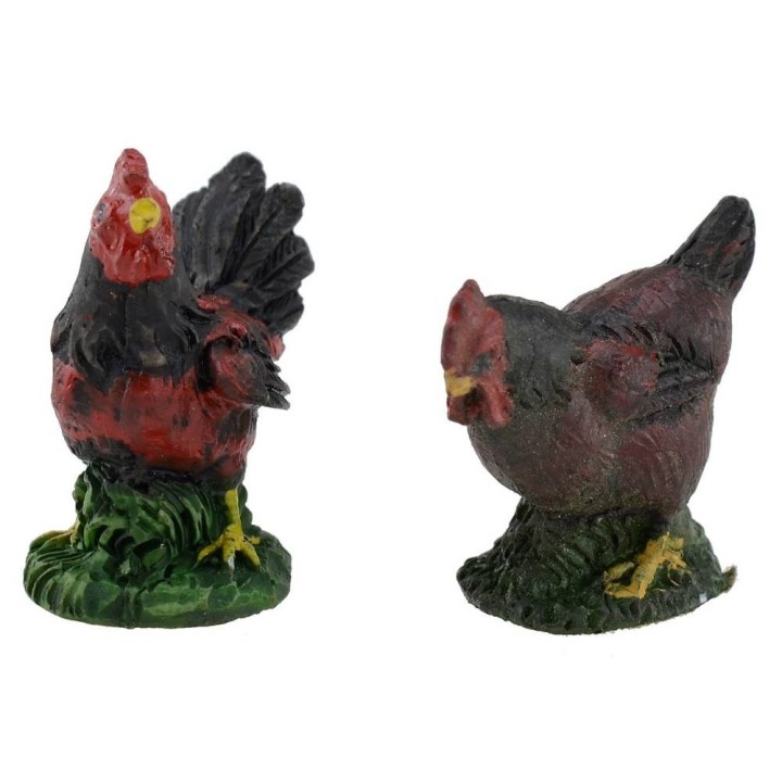 Set of 4 resin hens 4-5 cm
