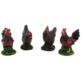 Set 4 galline in resina 4-5 cm