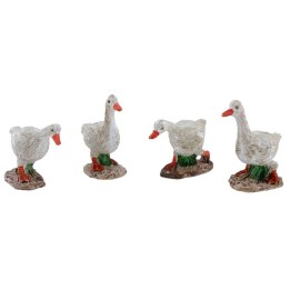 Conjunto de 4 gansos de resina de 4-5 cm