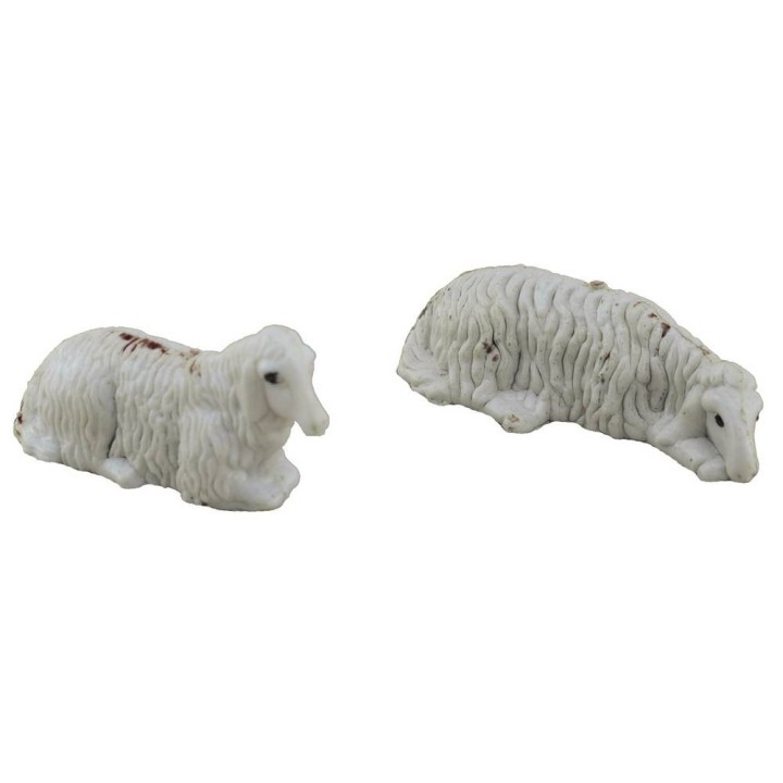 Set due pecore sedute per statue h 8-10 cm