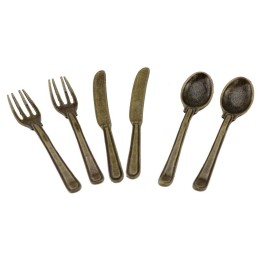 Set di posate in metallo 6 pezzi cm 5