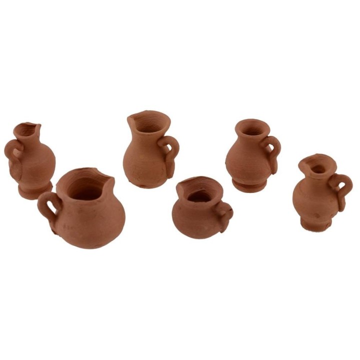 Juego de 6 ánforas de terracota cm 2-2,5 h.