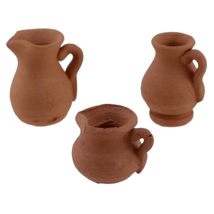 Set of 6 terracotta amphorae cm 2-2.5 h.