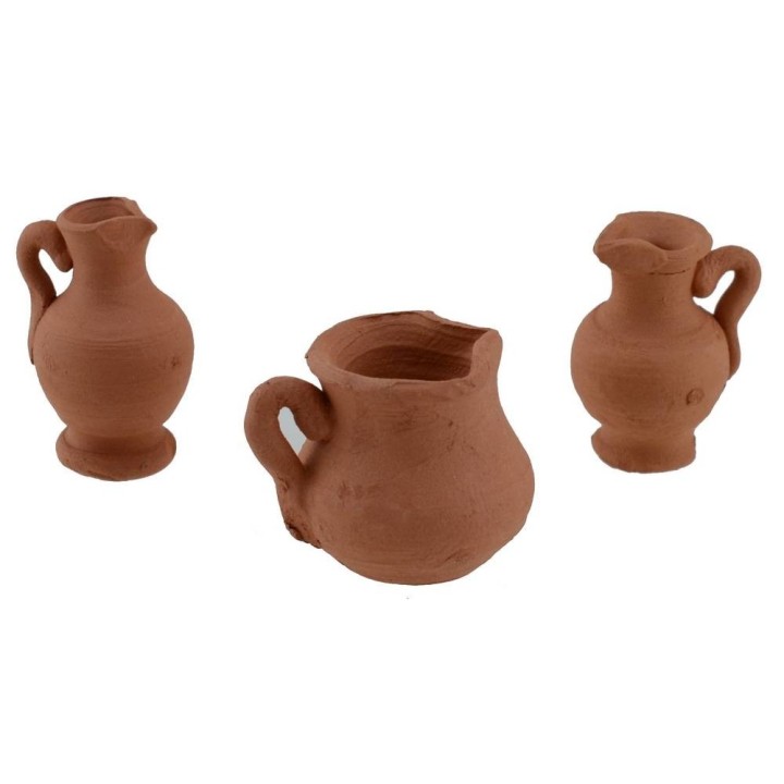 Set of 6 terracotta amphorae cm 2-2.5 h.