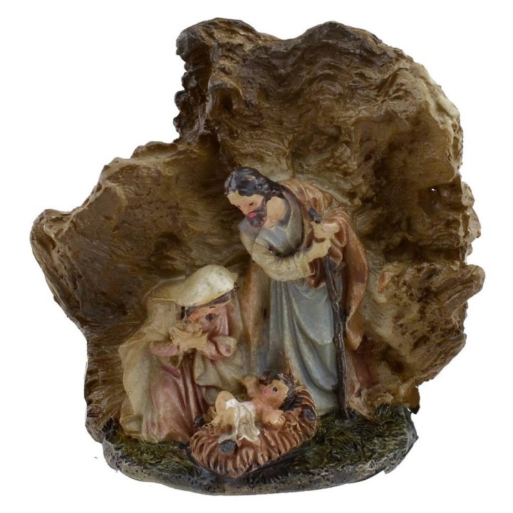 Natività in resina nella grotta cm 4,5