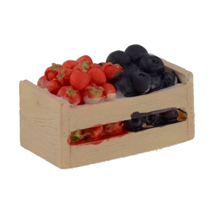 Caja de resina con arándanos cm 3,5x2x2 h.