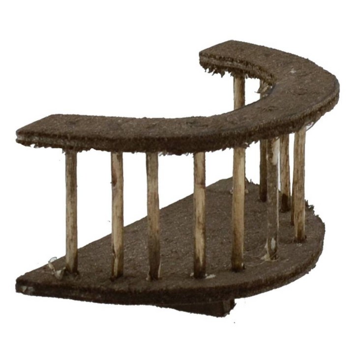 Semicircle railing in wood cm 6x3,5x3,5 h.
