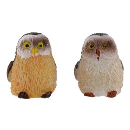 Coppia di gufi per presepe cm 1,4