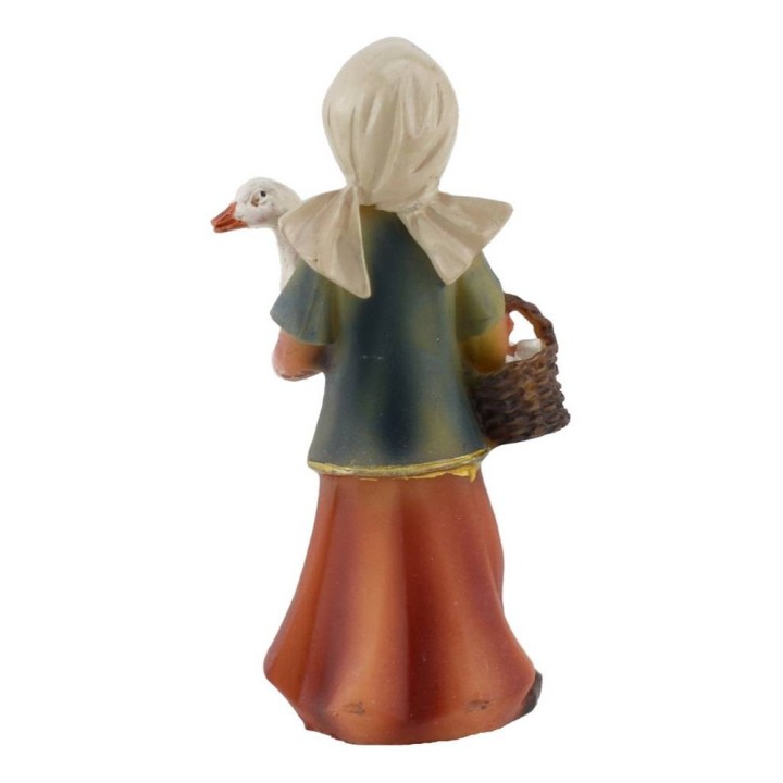 Woman with goose in resin 8 cm