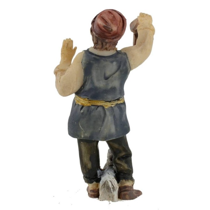 Fanciullo con lanterna in resina serie 9 cm